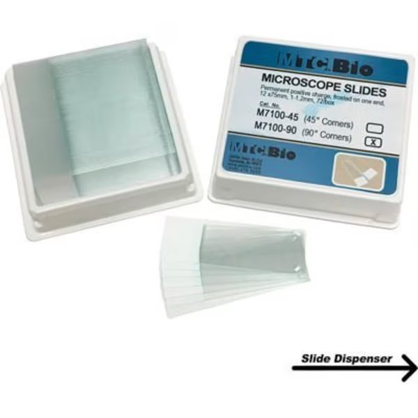 MTC Bio Microscope Slides, 45 Corners, 25 x 75 mm, 72 Pack, Mtc Bio, Mfr#: M7100-45